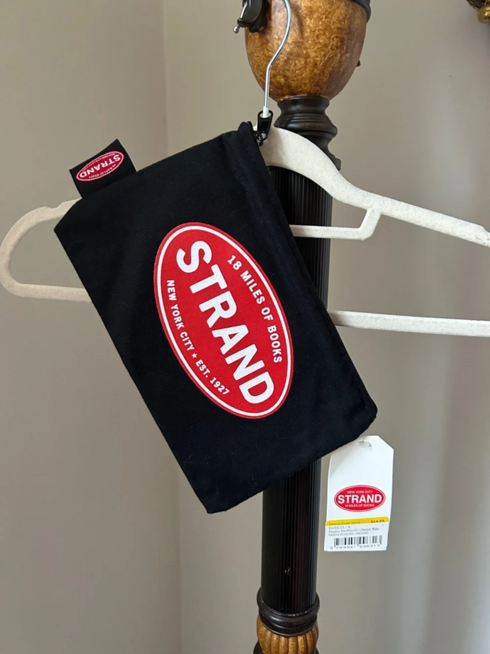 Strand bookstore Black Canvas Zip Pouch - Red Logo NWT